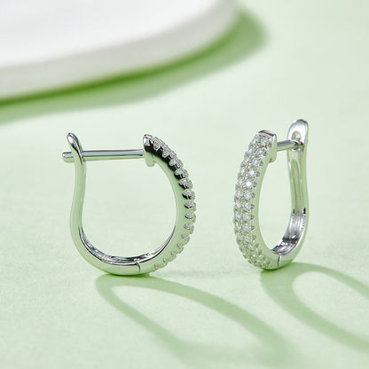 925 Sterling Silver Hoop Double Row Earrings 4