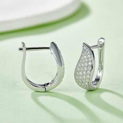 925 Sterling  Silver Hoop-Shaped Four-Row Earrings 4