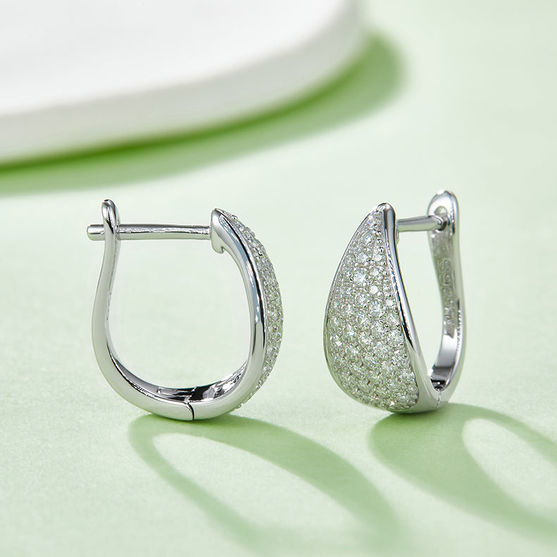 925 Sterling Silver Hoop-Shaped Four-Row  Earrings 4