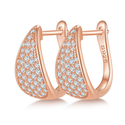 925 Sterling Silver Hoop-Shaped Four-Row  Earrings 3