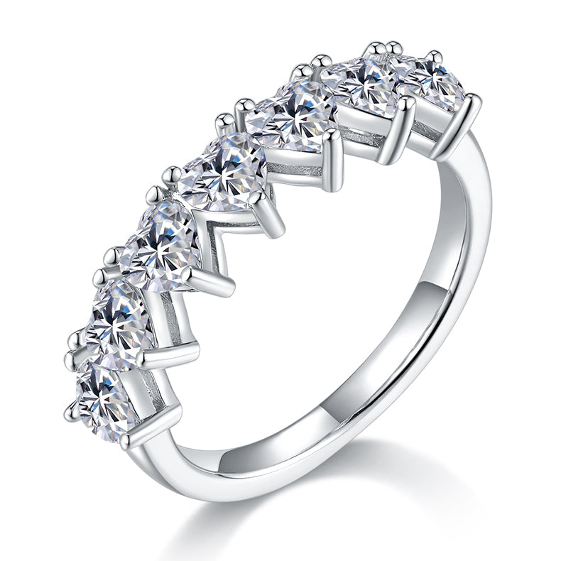 925 Sterling  Silver Heart Shaped Eternity Band 2