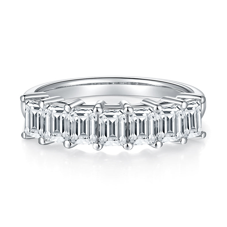 925 Sterling Silver Rectangular Half Eternity Band 1