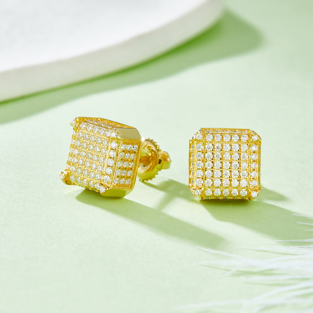 925 Sterling Silver Square Studs Earrings 4