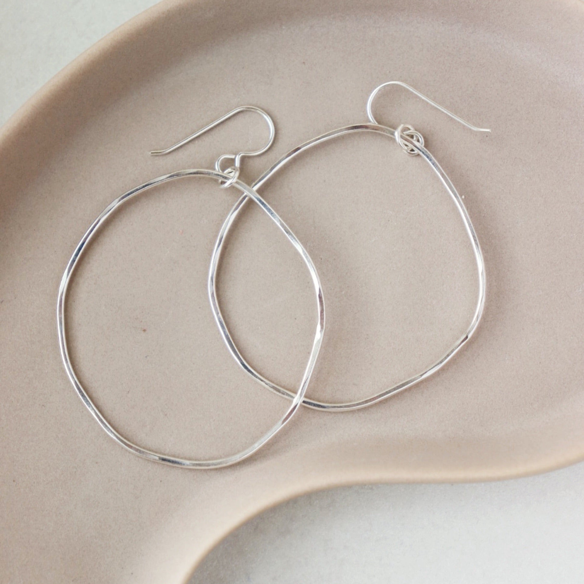 925 Sterling Silver Form Hoops Earring 3