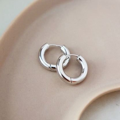 925 Sterling Silver Everyday Hoops Earrings 4