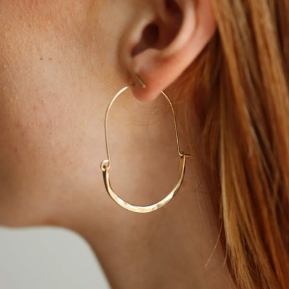 Sterling Silver Hammered Paloma Hoops 2