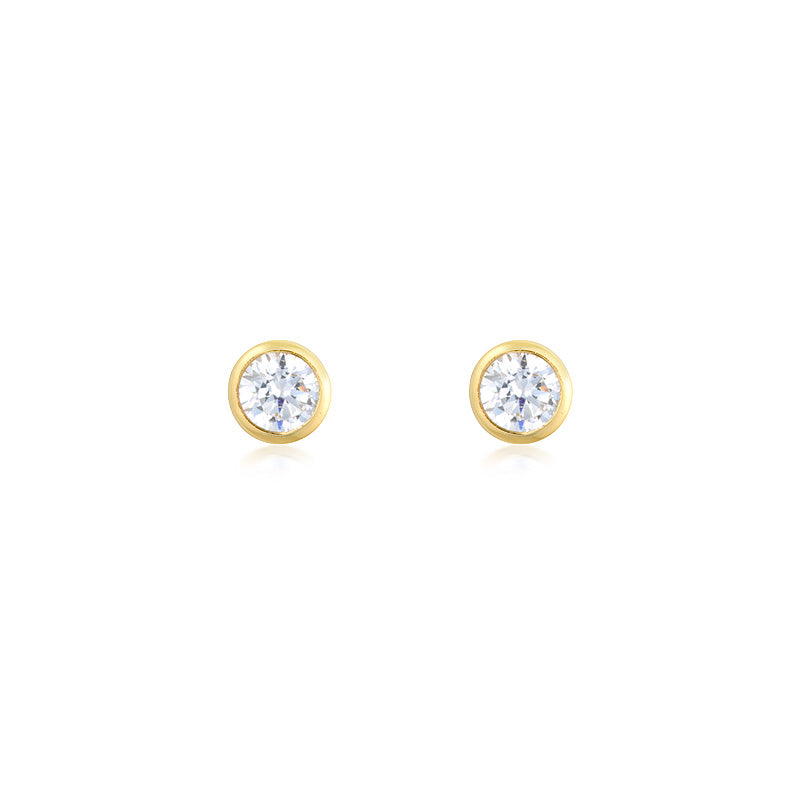 925 Sterling Silver Myla Round Cut Cubic Zirconia Earrings 1