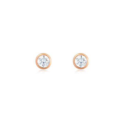 925 Sterling Silver Myla Round Cut Cubic Zirconia Earrings 1