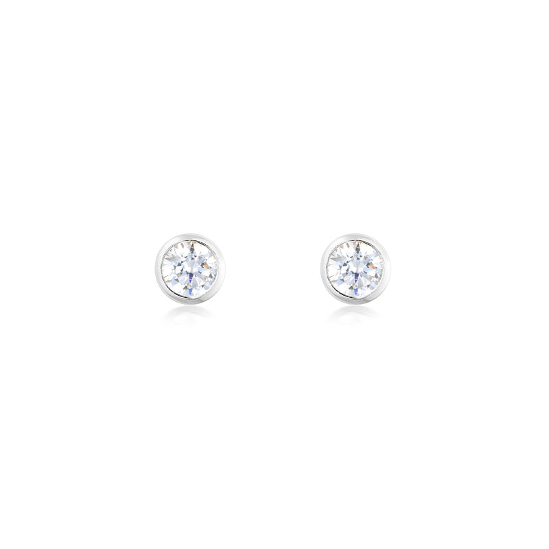 925 Sterling Silver Myla Round Cut Cubic Zirconia Earrings 1