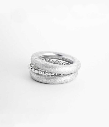 925 Sterling Silver Ring 4 mm, Rrosted 5