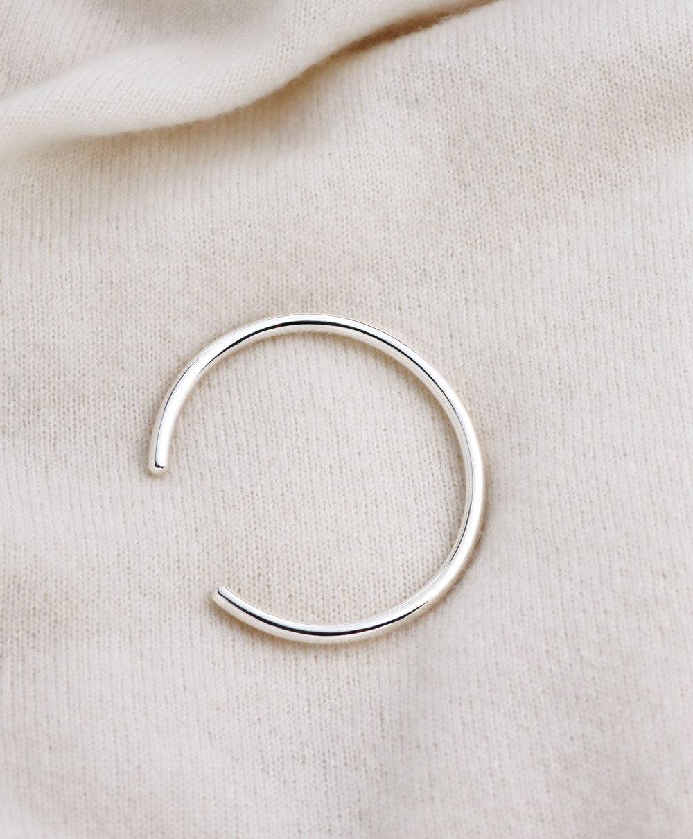 925 Sterling Silver Round Cuff Bracelet 6