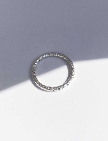 925 Sterling Silver Ring thin, hammered 3