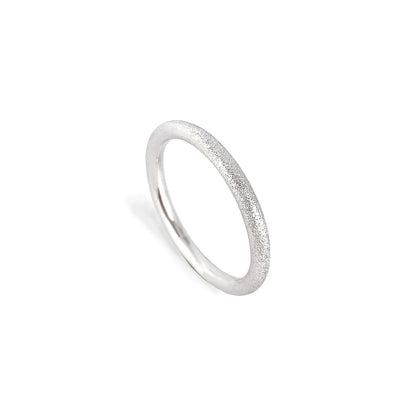 925 Sterling Silver Ring thin, frosted silver 1