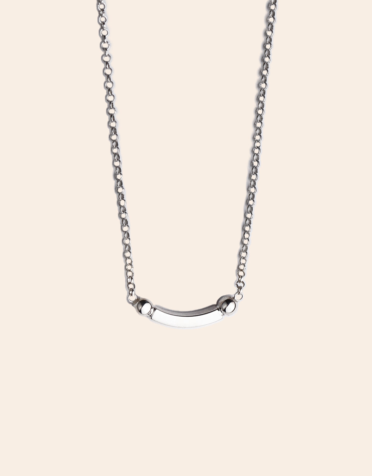 925 Sterling Silver Tiny Smile Necklace, silver 1