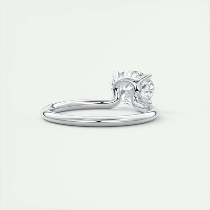 1.5 CT Oval Solitaire CVD F/VS1 Diamond Engagement Ring 3