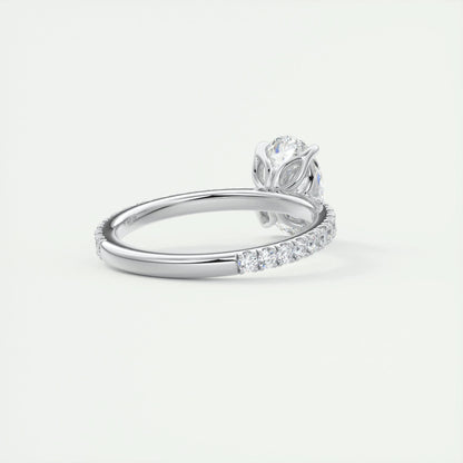 1.5 CT Oval Solitaire CVD F/VS1 Diamond Engagement Ring 3