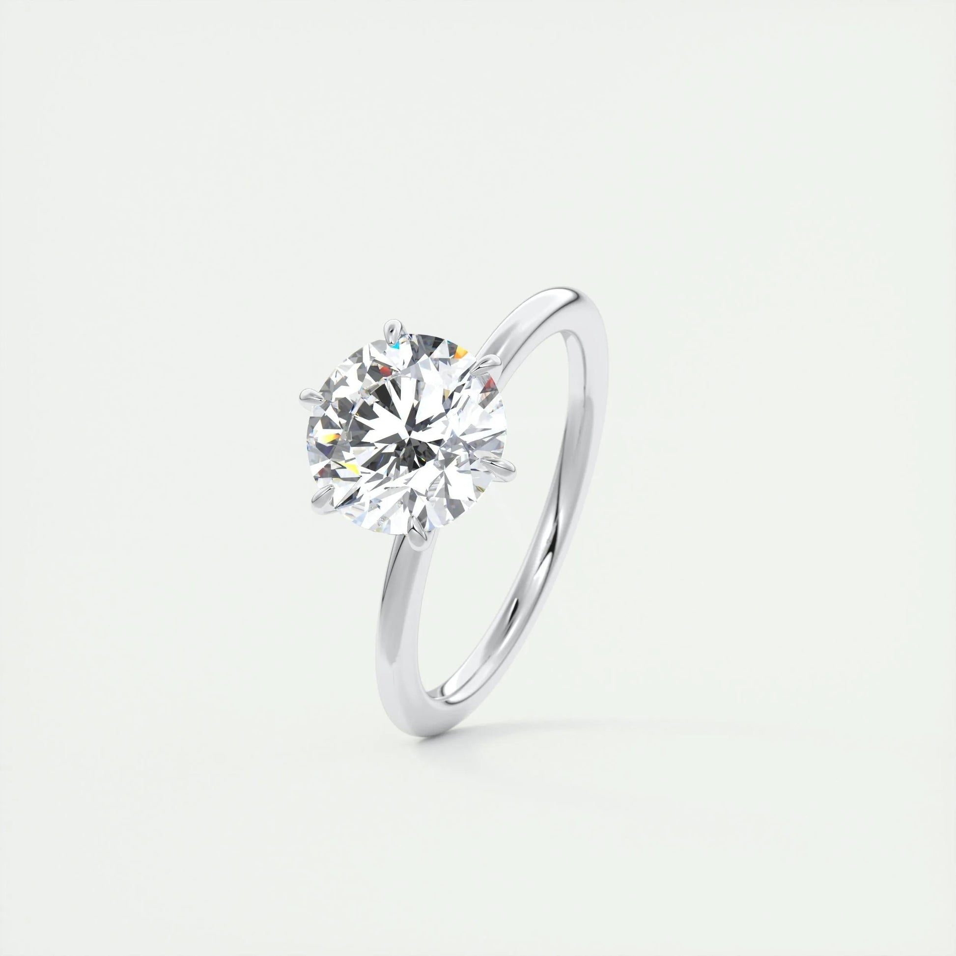 2 CT Round Solitaire CVD F/VS1 Diamond Engagement Ring 4