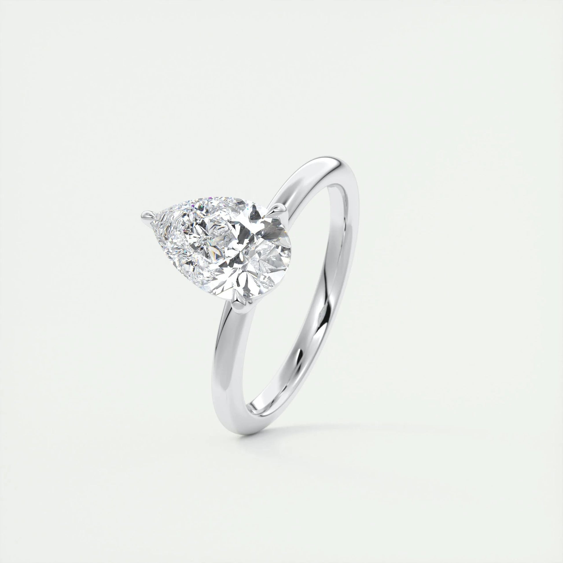 2 CT Pear Solitaire CVD F/VS1 Diamond Engagement Ring 4