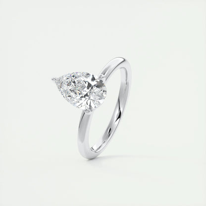 2 CT Pear Solitaire CVD F/VS1 Diamond Engagement Ring 4