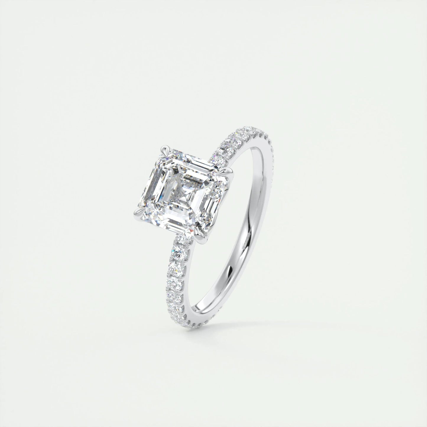 2 CT Asscher Solitaire CVD F/VS1 Diamond Engagement Ring 4