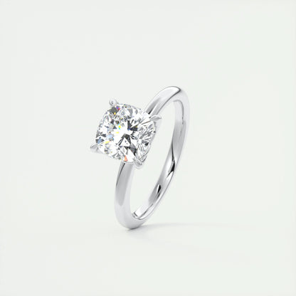 2 CT Cushion Solitaire CVD F/VS1 Diamond Engagement Ring 4