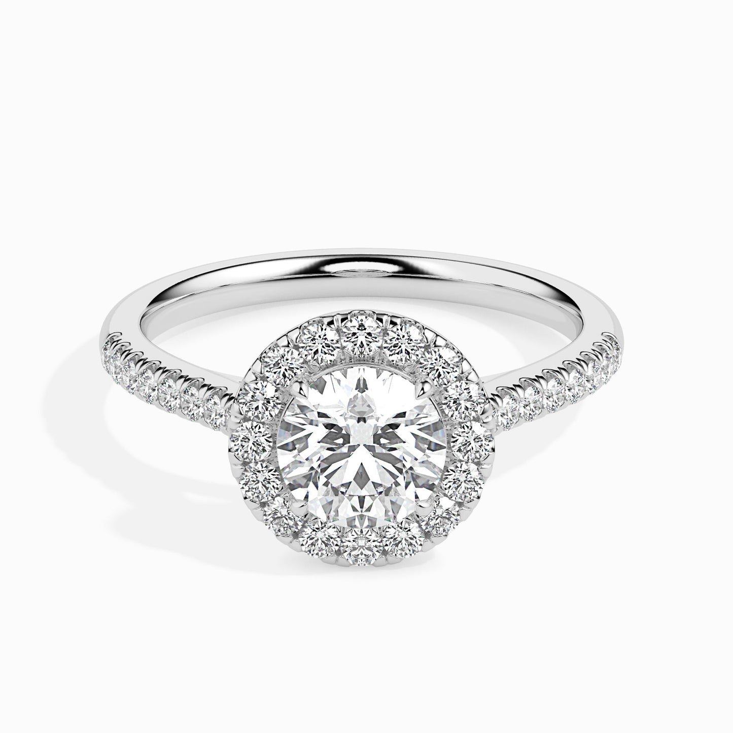 1 CT Round Halo CVD F/VS Diamond Engagement Ring 1