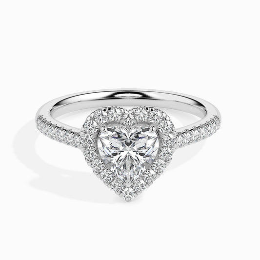 1 CT Heart Halo CVD F/VS Diamond Engagement Ring 1