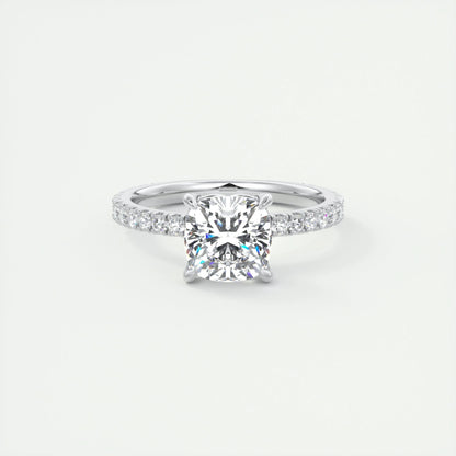 2 CT Cushion Solitaire CVD F/VS1 Diamond Engagement Ring 1