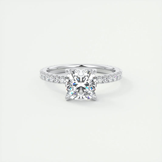 2 CT Cushion Solitaire CVD F/VS1 Diamond Engagement Ring 1