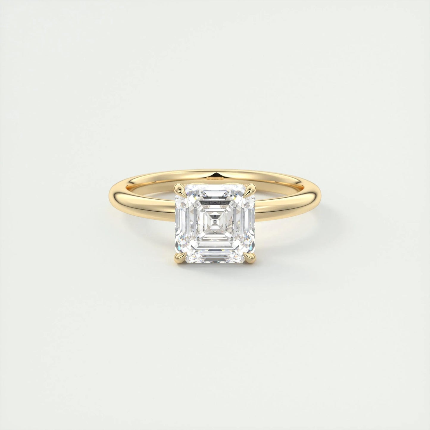 2 CT Asscher Solitaire CVD F/VS1 Diamond Engagement Ring 8