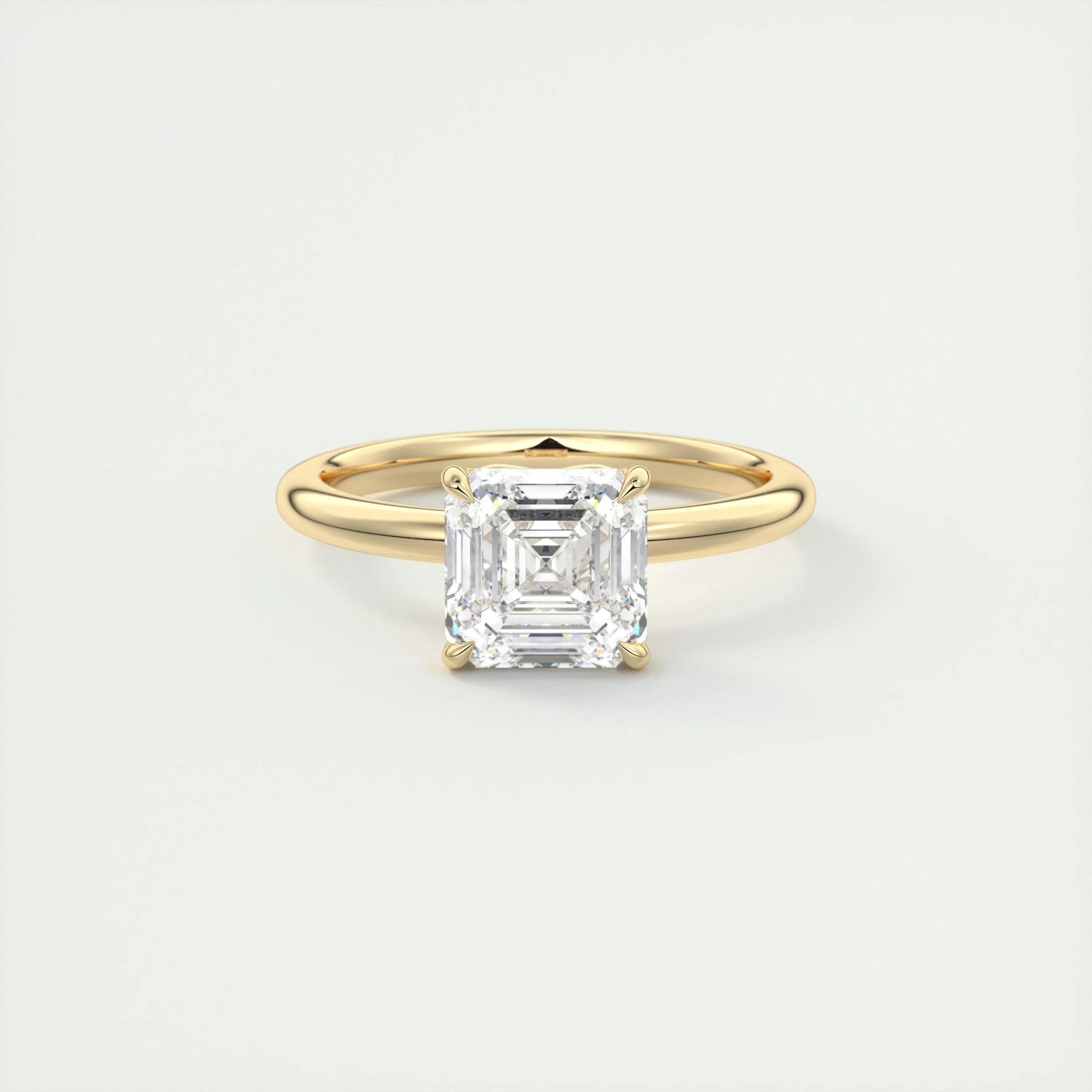 2 CT Asscher Solitaire CVD F/VS1 Diamond Engagement Ring 8