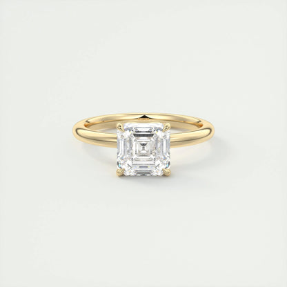 2 CT Asscher Solitaire CVD F/VS1 Diamond Engagement Ring 8