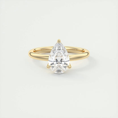 2 CT Pear Solitaire CVD F/VS1 Diamond Engagement Ring 8