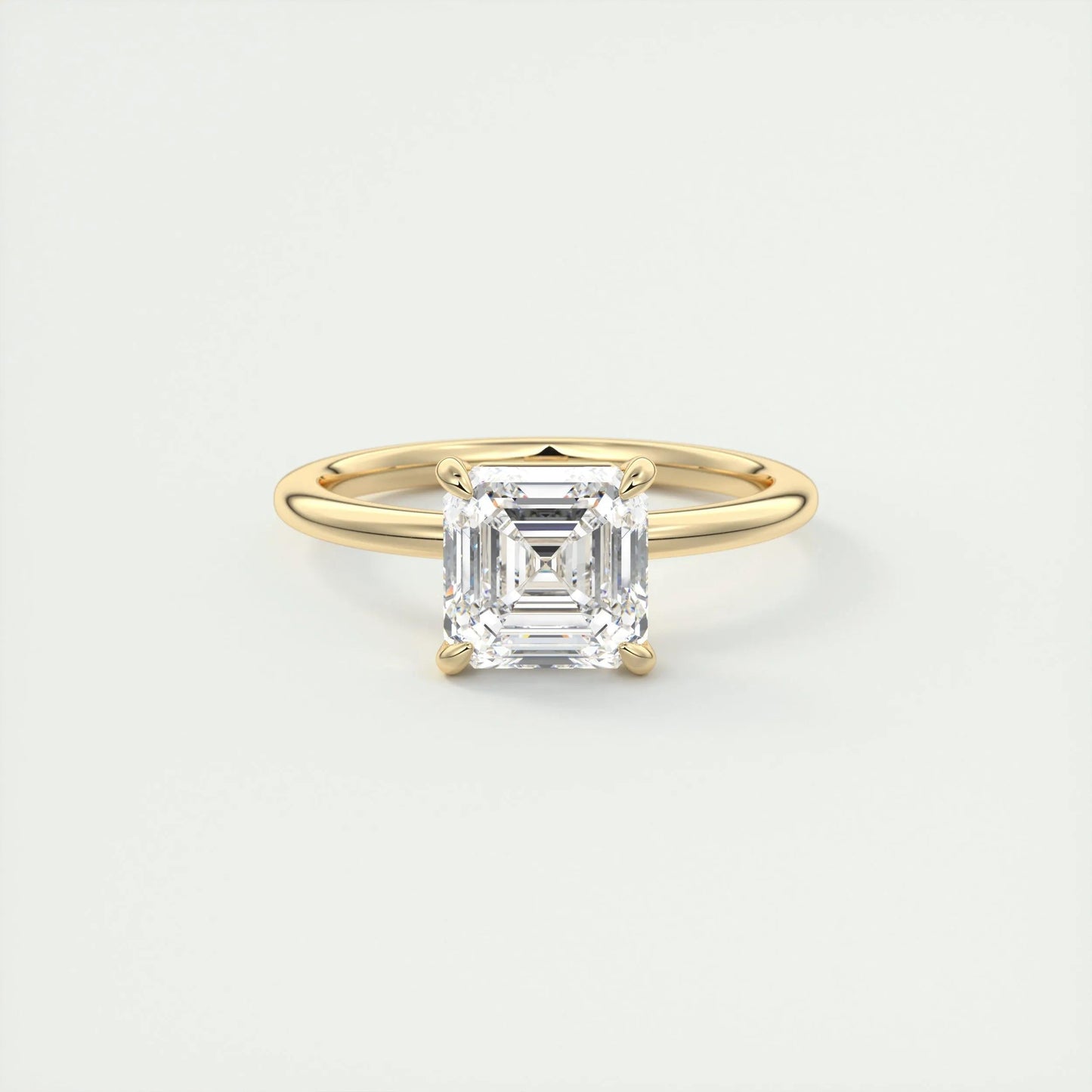 2 CT Asscher Solitaire CVD F/VS1 Diamond Engagement Ring 9