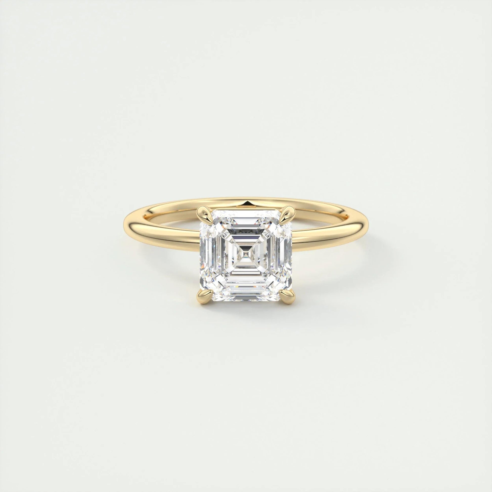 2 CT Asscher Solitaire CVD F/VS1 Diamond Engagement Ring 9