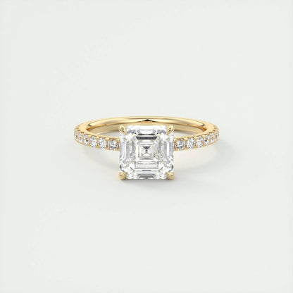 2 CT Asscher Solitaire CVD F/VS1 Diamond Engagement Ring 8