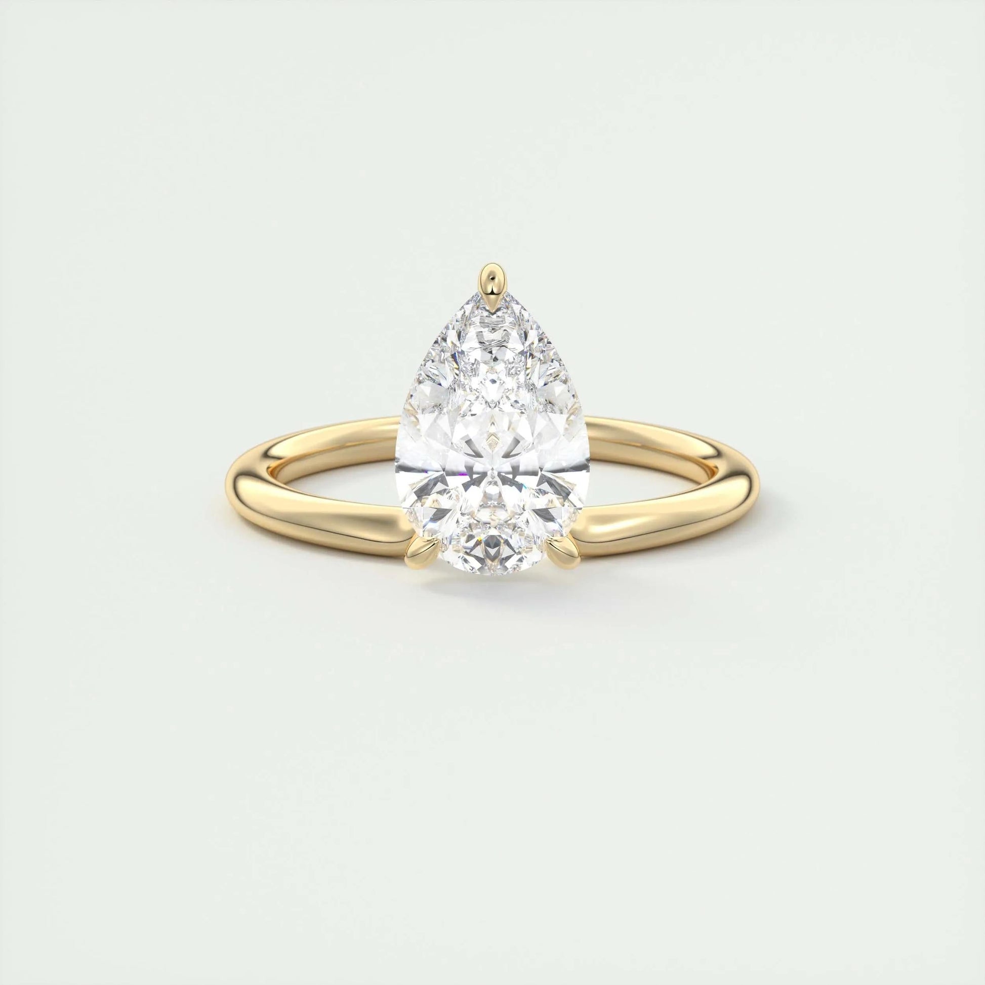 2 CT Pear Solitaire CVD F/VS1 Diamond Engagement Ring 8