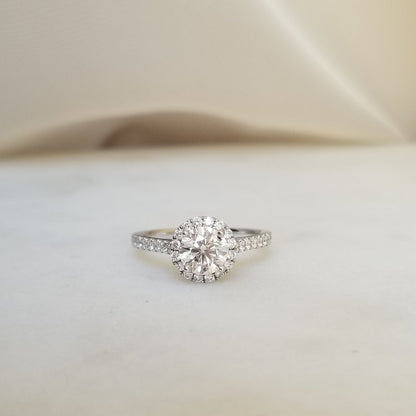 0.80 CT Round Halo CVD F/VS1 Diamond Engagement Ring 5