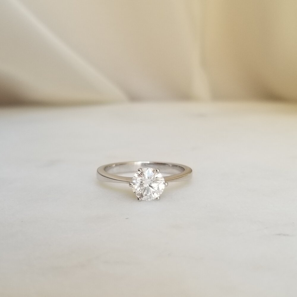 0.90 CT Round Solitaire CVD G/VS1 Diamond Engagement Ring 1