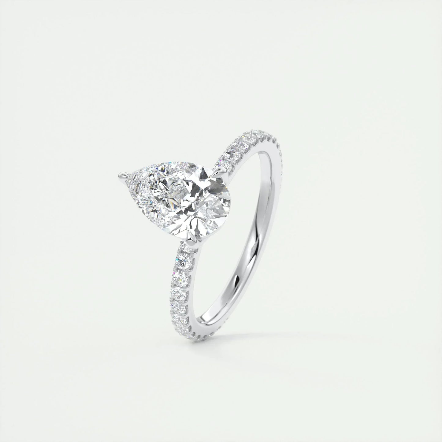 2 CT Pear Solitaire CVD F/VS1 Diamond Engagement Ring 4