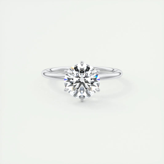 2 CT Round Solitaire CVD F/VS1 Diamond Engagement Ring 1