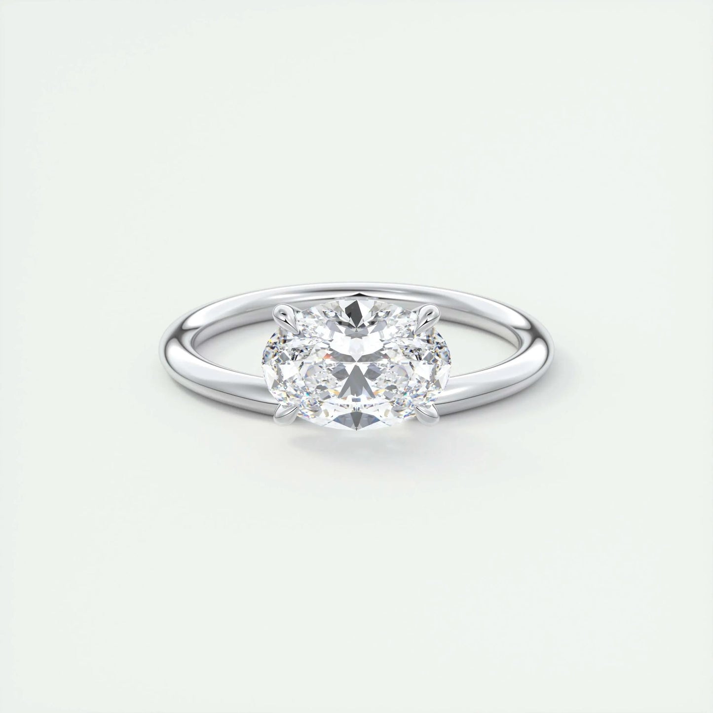 1.5 CT Oval Solitaire CVD F/VS1 Diamond Engagement Ring 1