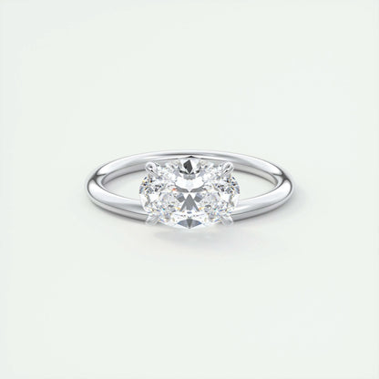 1.5 CT Oval Solitaire CVD F/VS1 Diamond Engagement Ring 1