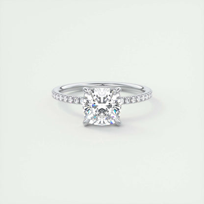 2 CT Cushion Solitaire CVD F/VS1 Diamond Engagement Ring 1