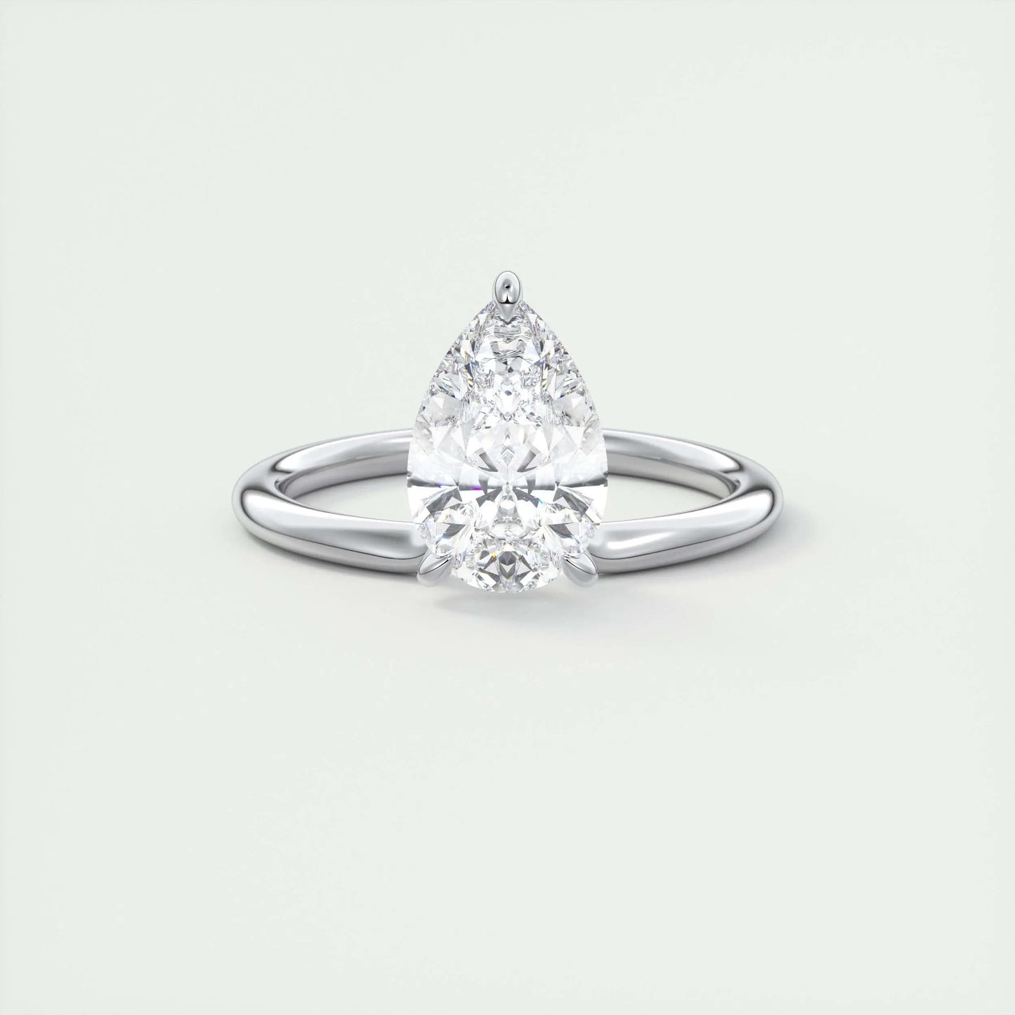 2 CT Pear Solitaire CVD F/VS1 Diamond Engagement Ring 1