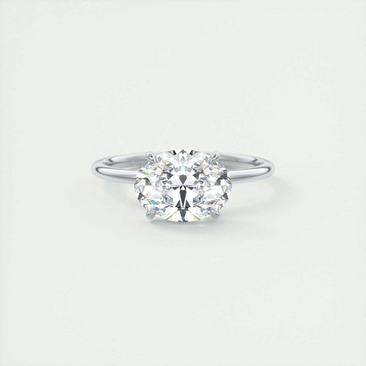 2 CT Oval Solitaire CVD F/VS1 Diamond Engagement Ring 1