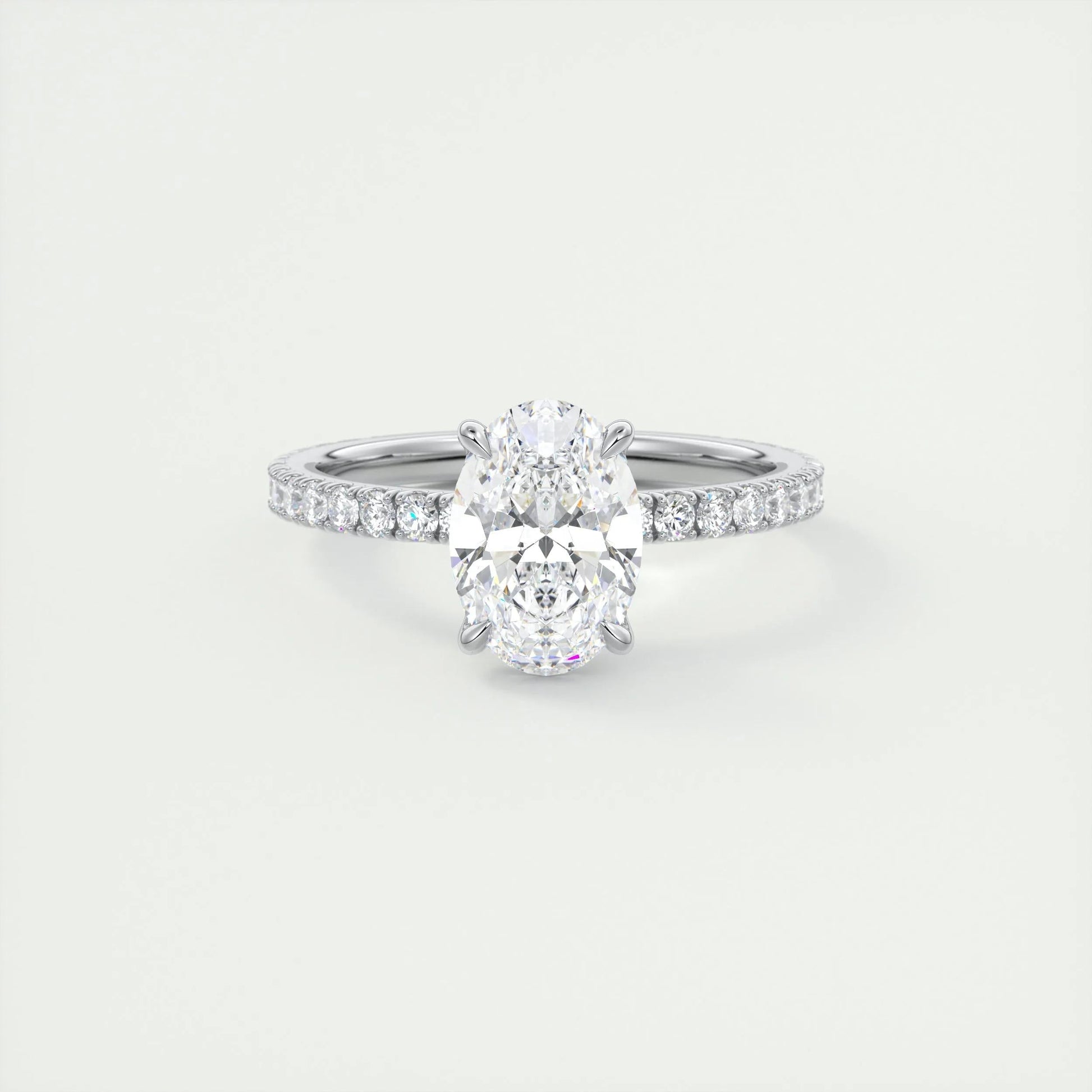 1.5 CT Oval Solitaire CVD F/VS1 Diamond Engagement Ring 1