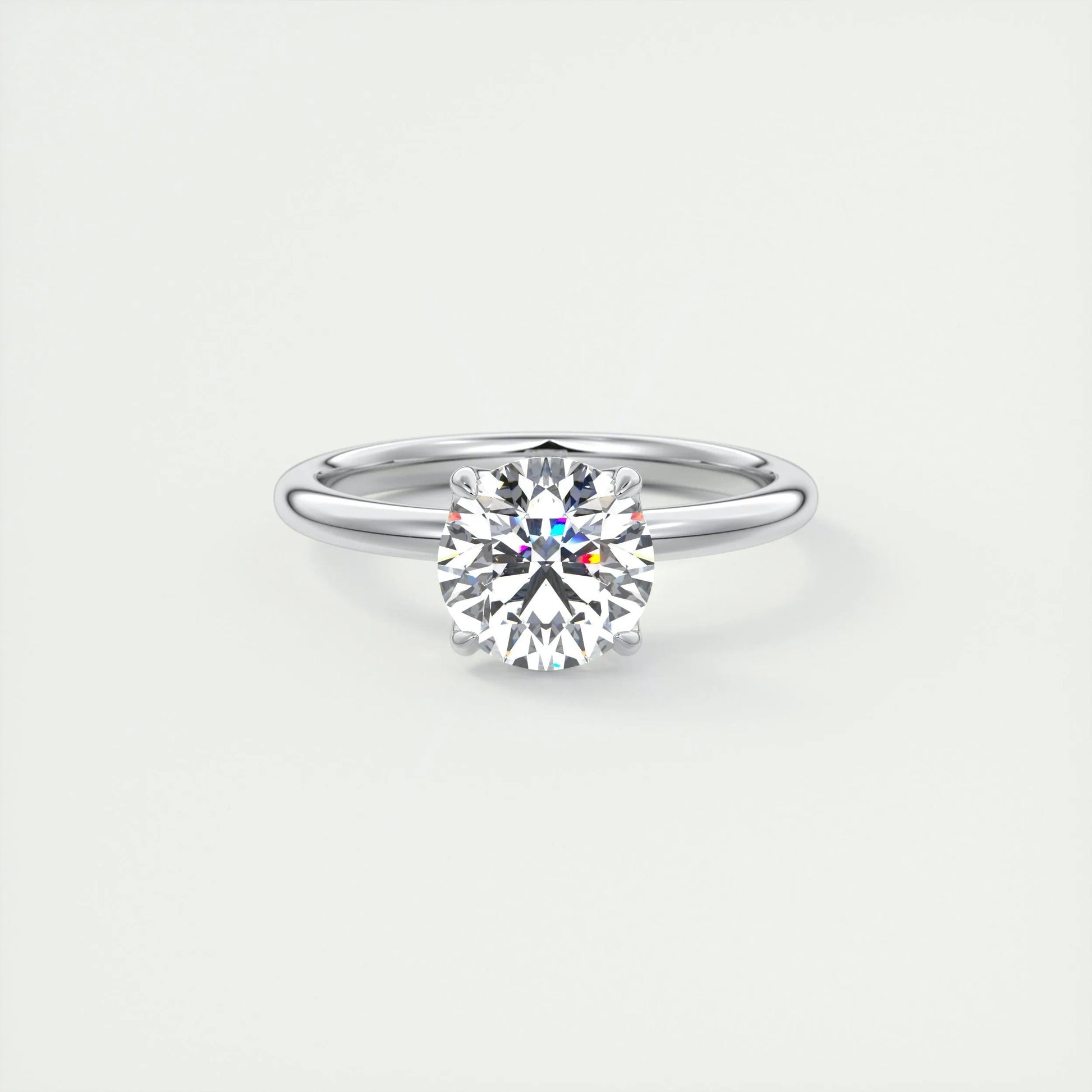 1.5 CT Round Solitaire CVD F/VS1 Diamond Engagement Ring 1