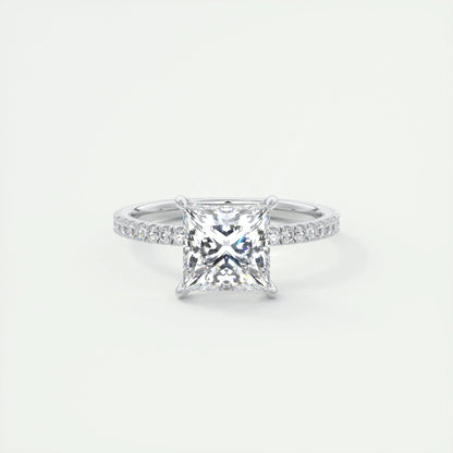 2 CT Princess Solitaire CVD F/VS1 Diamond Engagement Ring 1