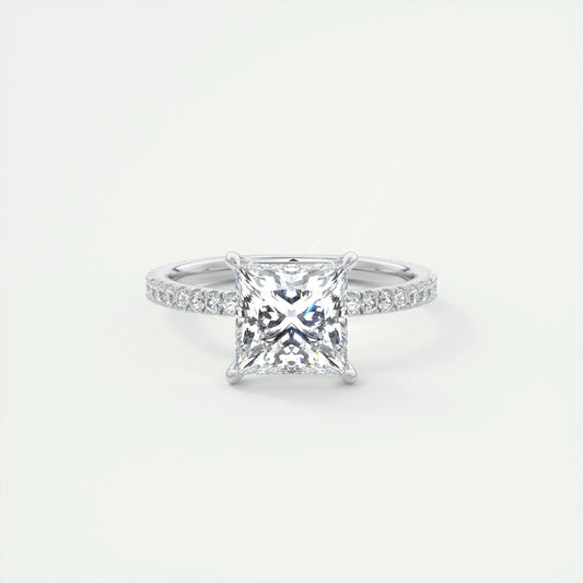 2 CT Princess Solitaire CVD F/VS1 Diamond Engagement Ring 1